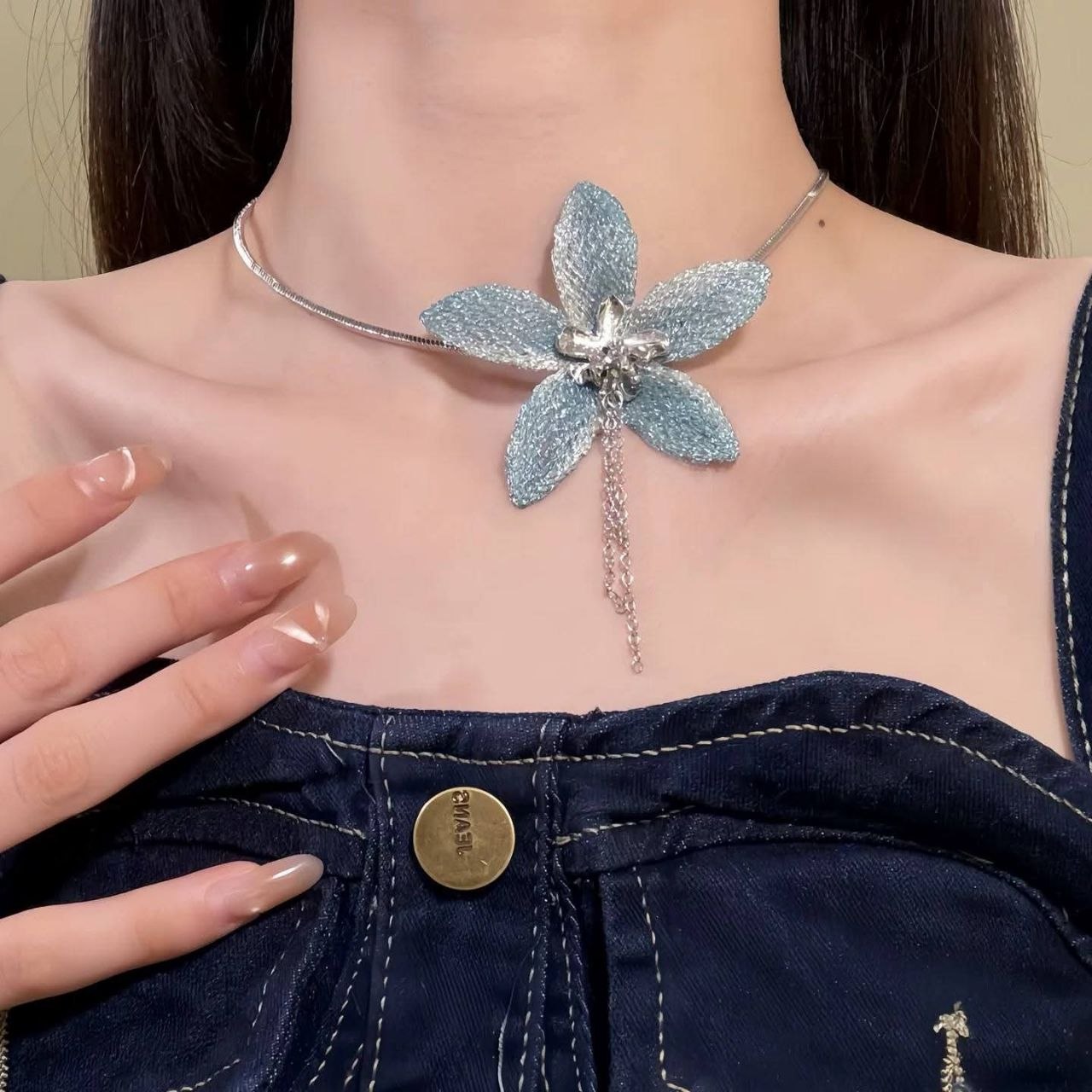 Vintage flower tassel choker Neckpiece ๐ป - Image 6